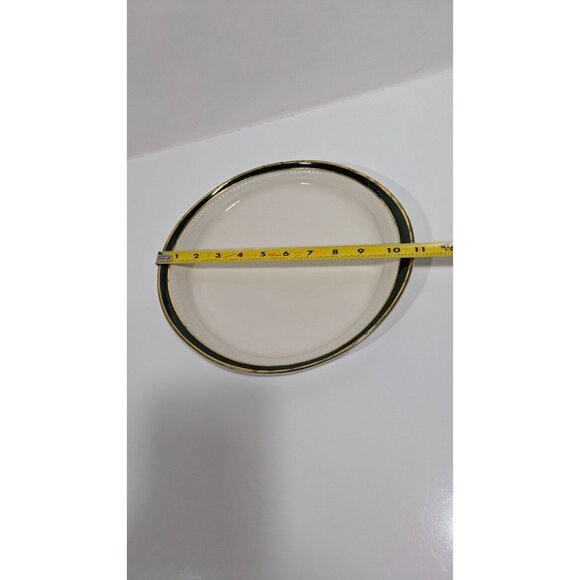 Vintage Syracuse China Oval Serving Platter Green Gold Trim - Picture 12 of 12